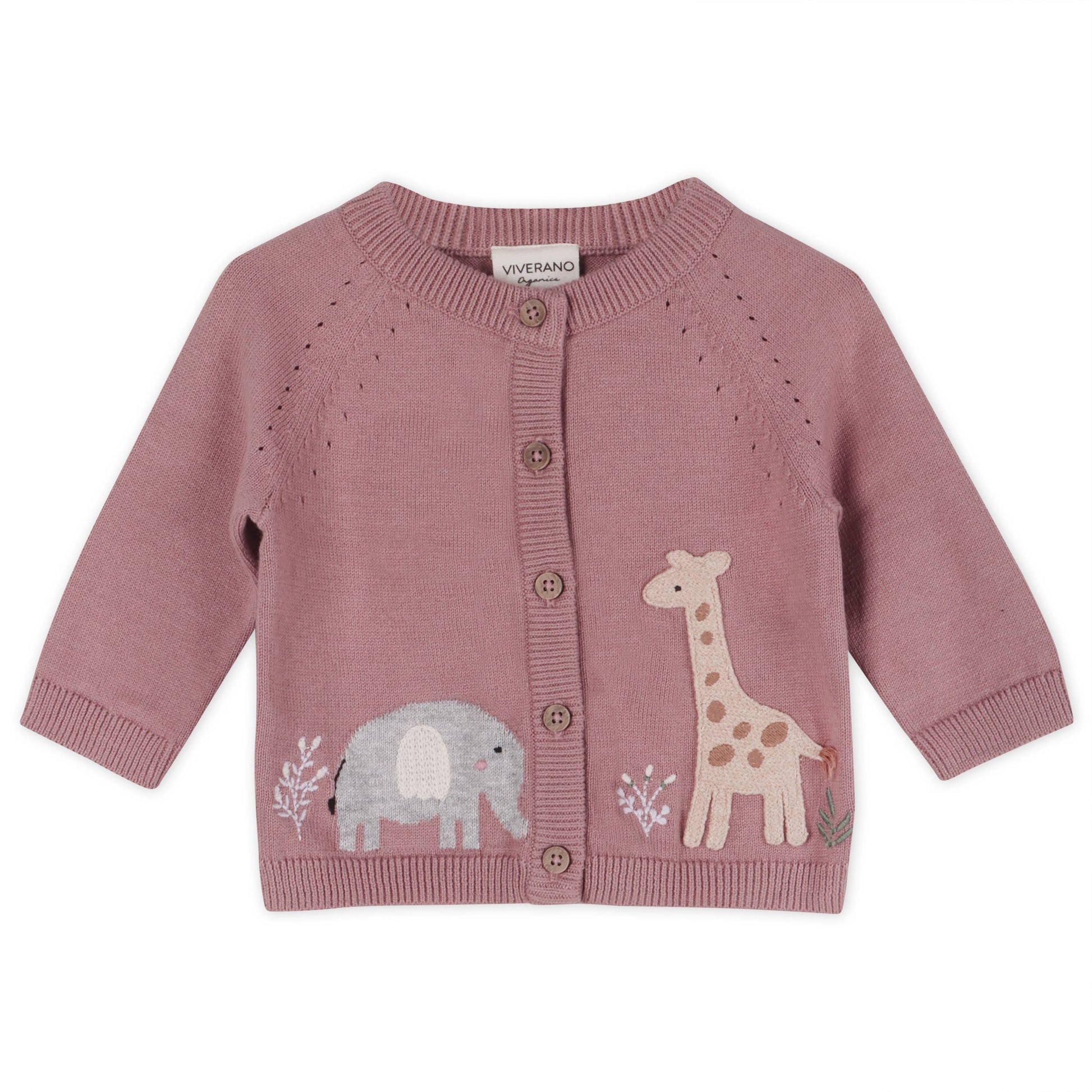 Giraffe Elephant Baby Cardigan Sweater (Organic) -  by Carlyle Avenue