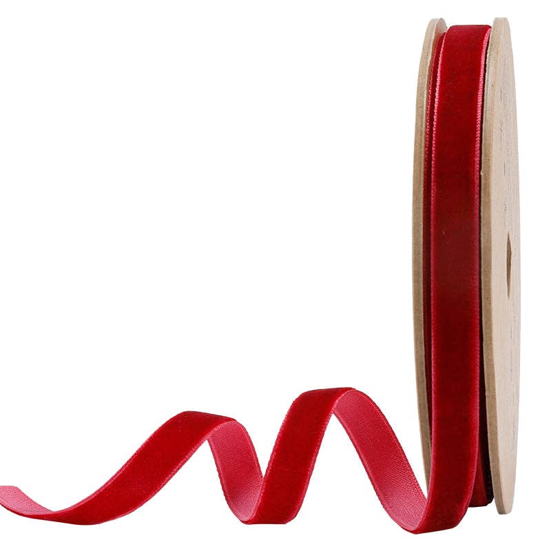 16 Colors | 3/8" Velvet Ribbon | 10 Yard Roll -  by Carlyle Avenue