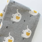 Elephant - Organic Cotton Jacquard Sweater Knit Baby Blanket - Baby Blanket by Carlyle Avenue