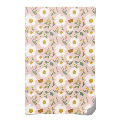 White Poppies wrapping paper - Gift Wrap by Carlyle Avenue