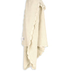 Scallop Edge Classic Knit Baby Blanket + Elephant Rattle SET - Baby Blanket by Carlyle Avenue