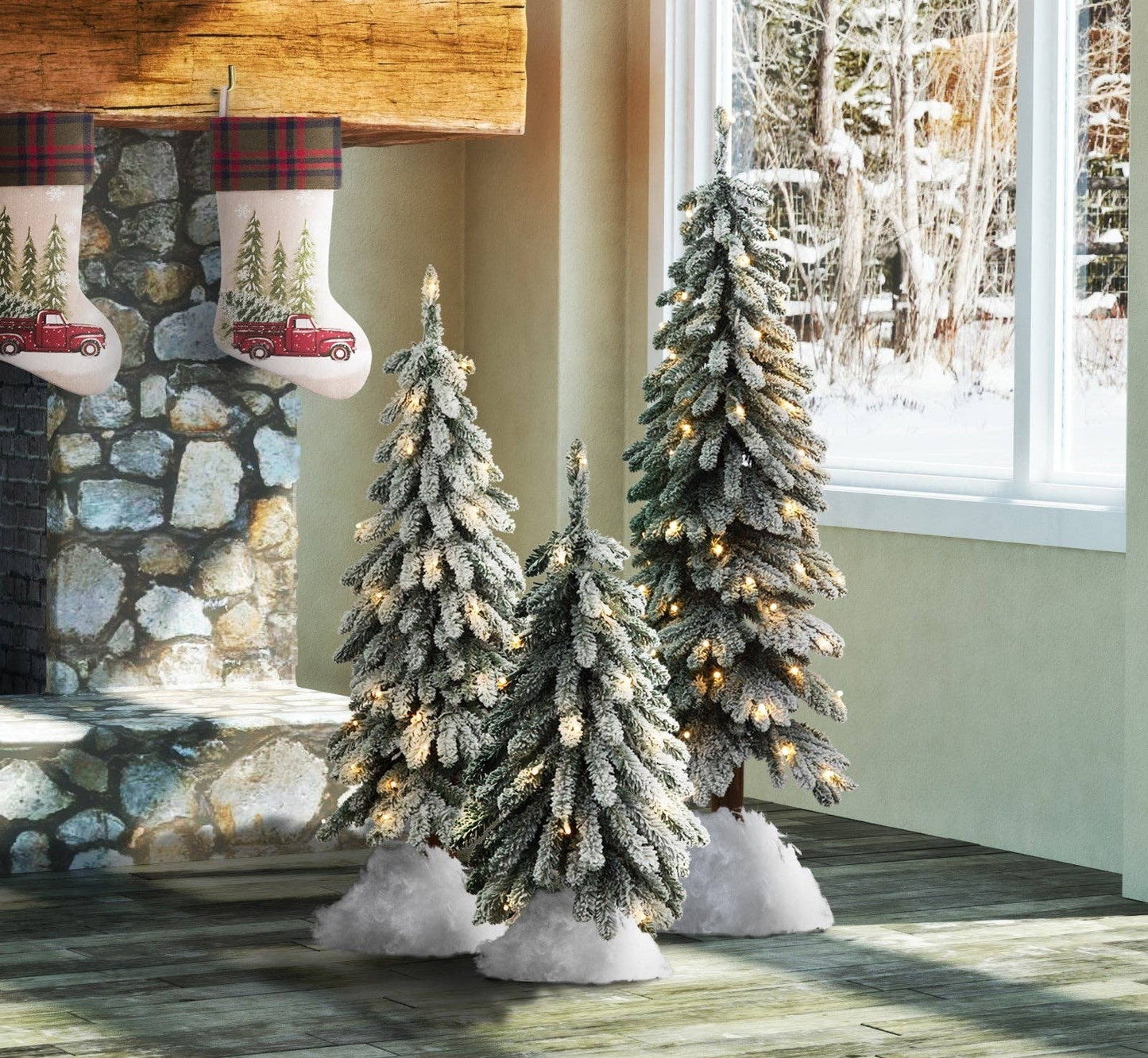 2 Foot Lightly Flocked Alpine Tree