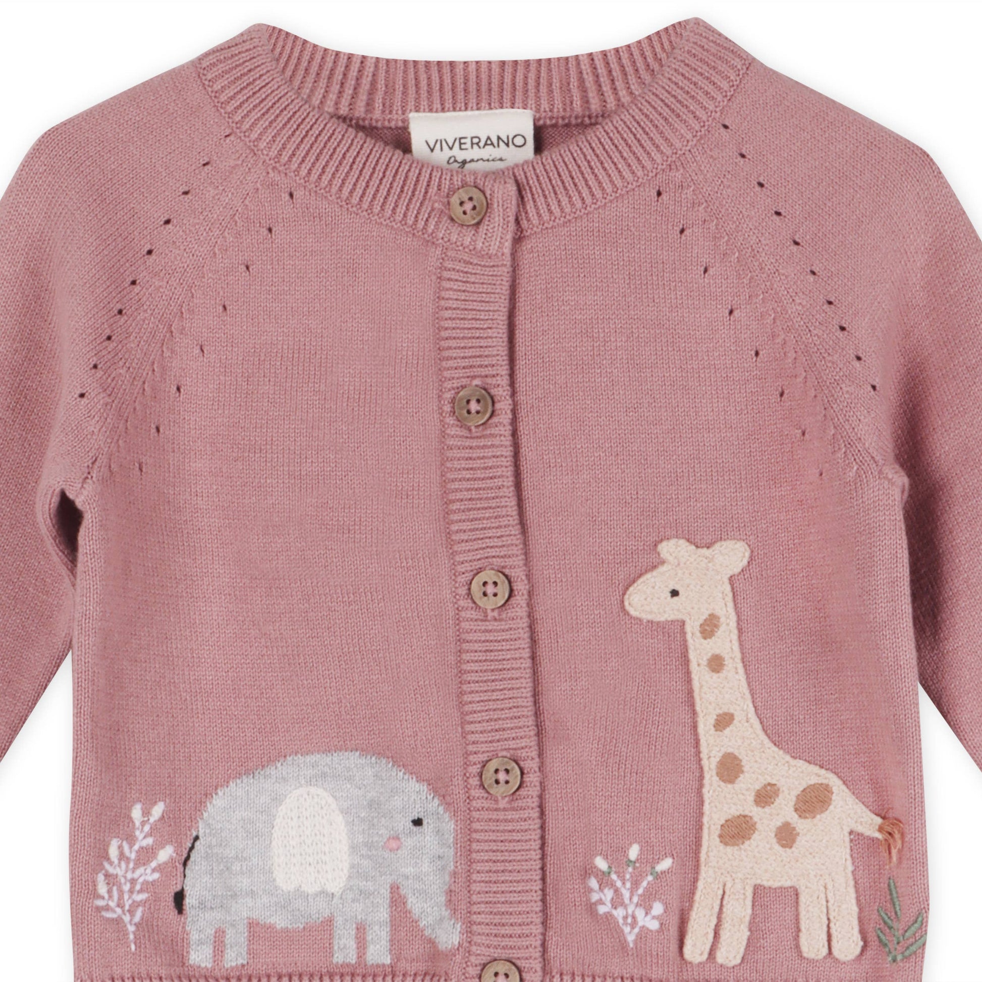 Giraffe Elephant Baby Cardigan Sweater (Organic) -  by Carlyle Avenue