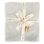 Duck Waddle - Organic Jacquard Knit Baby Blankets wrapped in a ribbon, showcasing soft, gender-neutral design.
