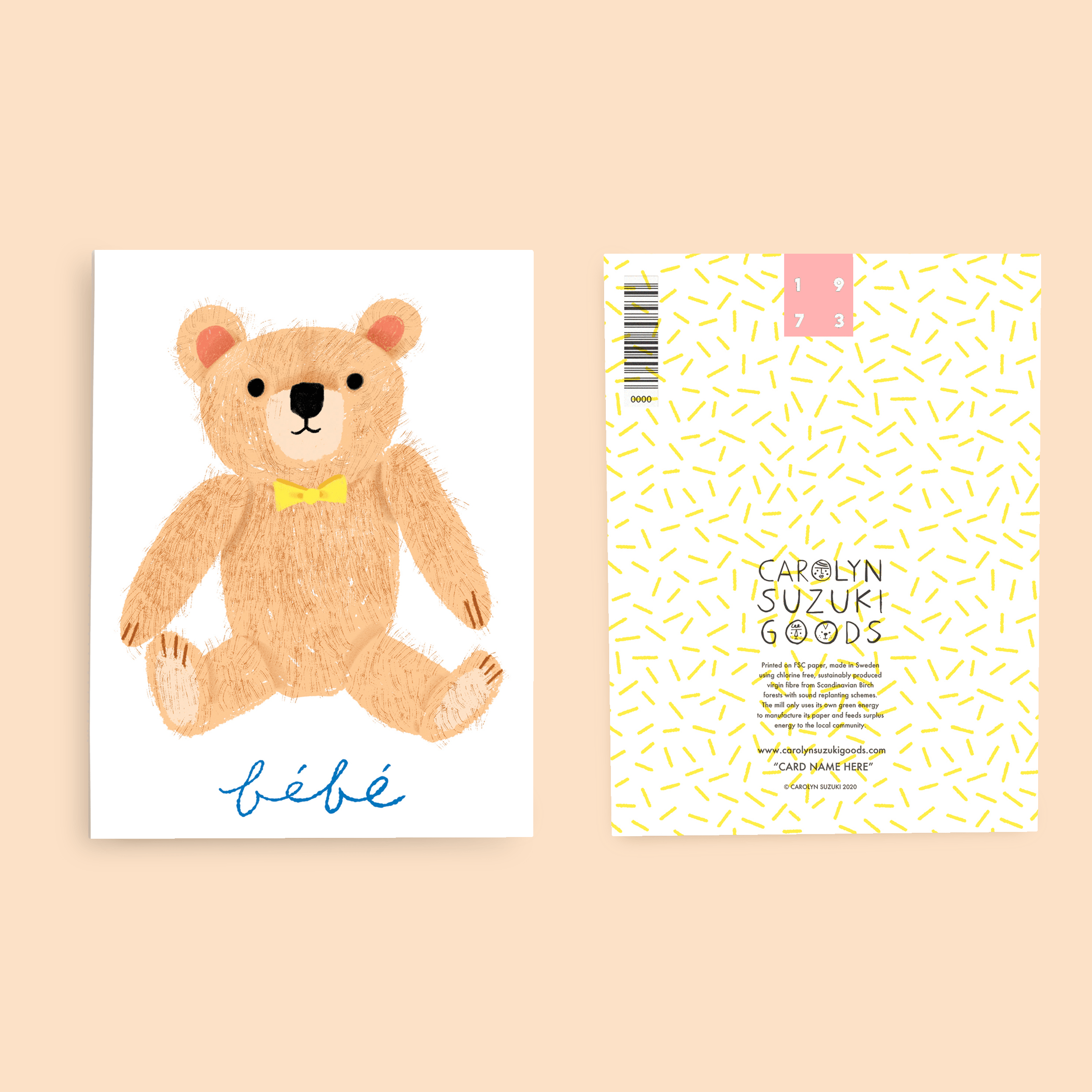 TEDDY - Baby Card - CARLYLE AVENUE