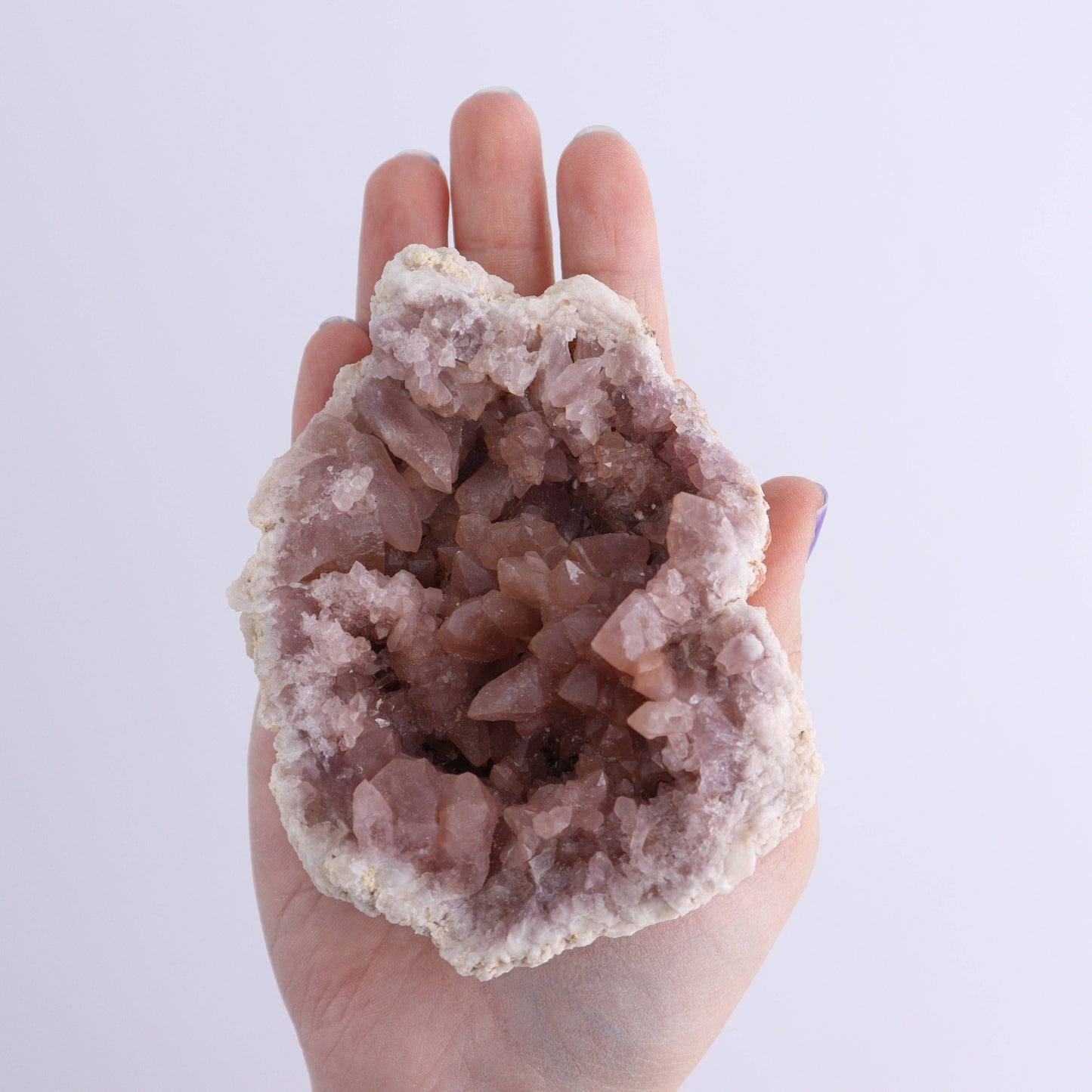 Pink Amethyst Geodes Flat of 12