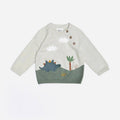 Dino Applique Button Baby Pullover Sweater (Organic) - Kids Clothing by Carlyle Avenue