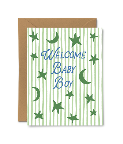 Welcome Baby Boy Card - Greeting Cards by Carlyle Avenue