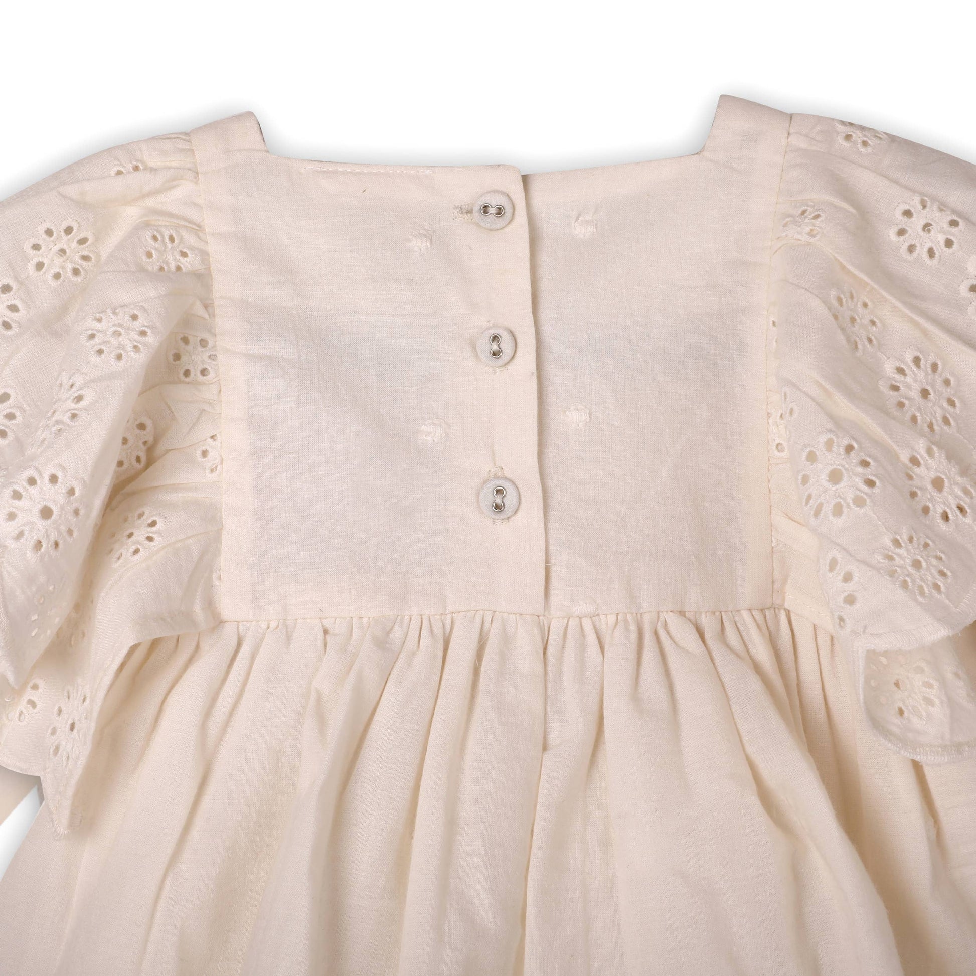 Schiffli Lace Collar Baby Girl Dress & Bloomer (Organic) CARLYLE AVENUE Schiffli Lace Collar Baby Girl Dress & Bloomer (Organic) CARLYLE AVENUE