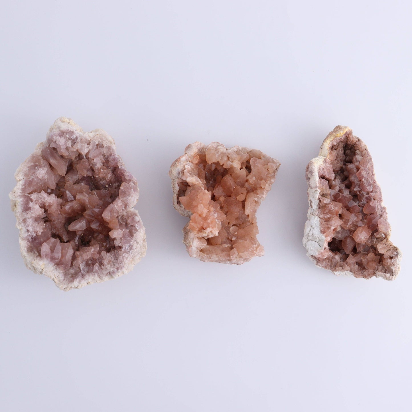 Pink Amethyst Geodes Flat of 12