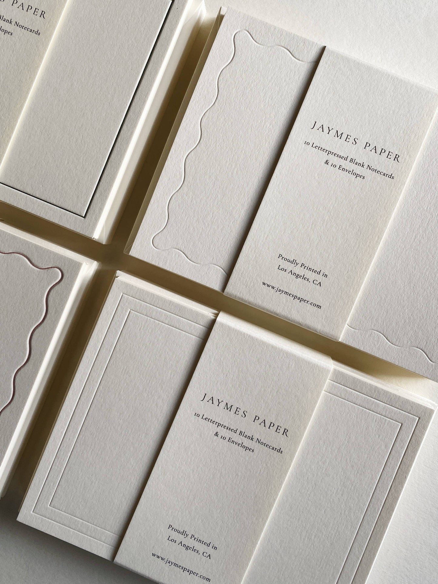 Letterpressed Notecard No. 01 Set of 10 Double Border No Ink