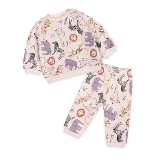 Animal Safari Baby Sweatshirt & Jogger Set (Organic Cotton)