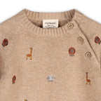 Mini Safari Animal Embroidered Raglan Baby Pullover(Organic) -  by Carlyle Avenue