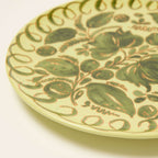 Amalfi Dinner Plate Lime - 10.6" Diameter with intricate green floral design