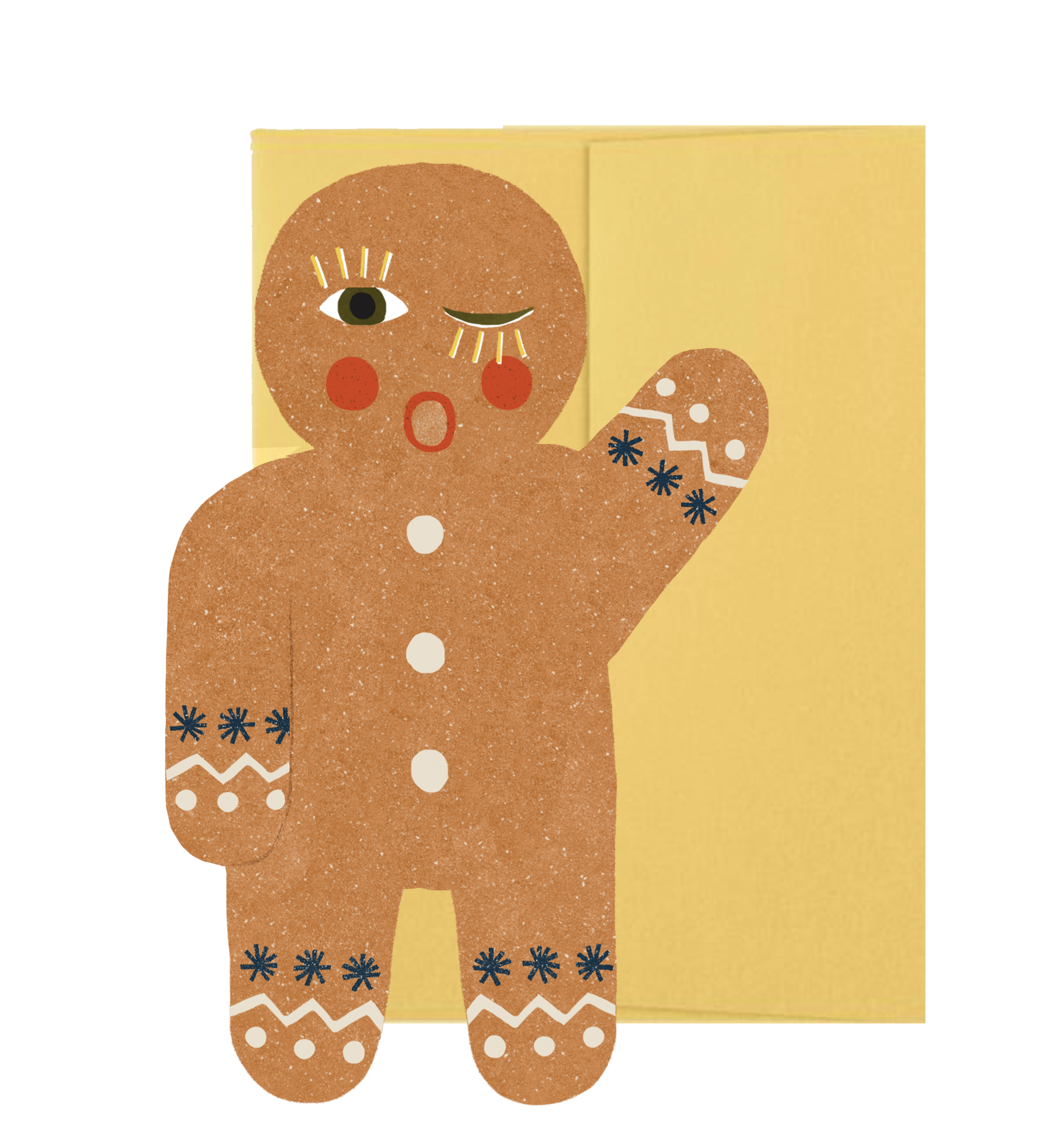 Gingerbread Man Holiday - Die Cut Card