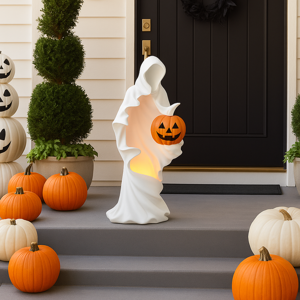 Lit Ghost with Pumpkin with Adapter - Thumbnail 2