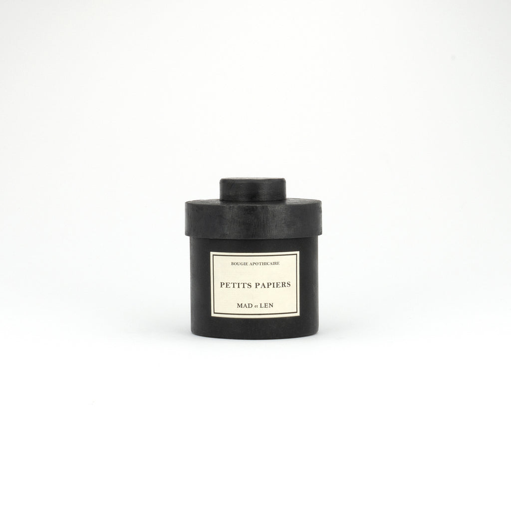 Bougie Apothicaire Petite - Petits Papiers / Black Wax - Candles by Carlyle Avenue
