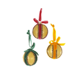 Orange Pomander with Velvet Ornament, 3 Assorted - decorative set with plush velvet ribbons and jewel tones.