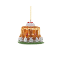 Vintage Pineapple Jello Mold Ornament in painted glass with cherry topping and nostalgic charm.