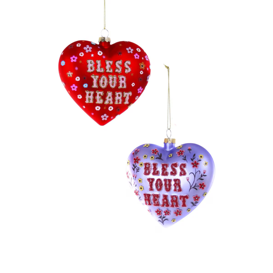 Bless Your Heart - Set of 2 Asst Ornaments