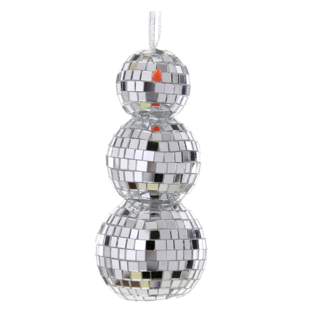 Mirrorball Snowman Ornament