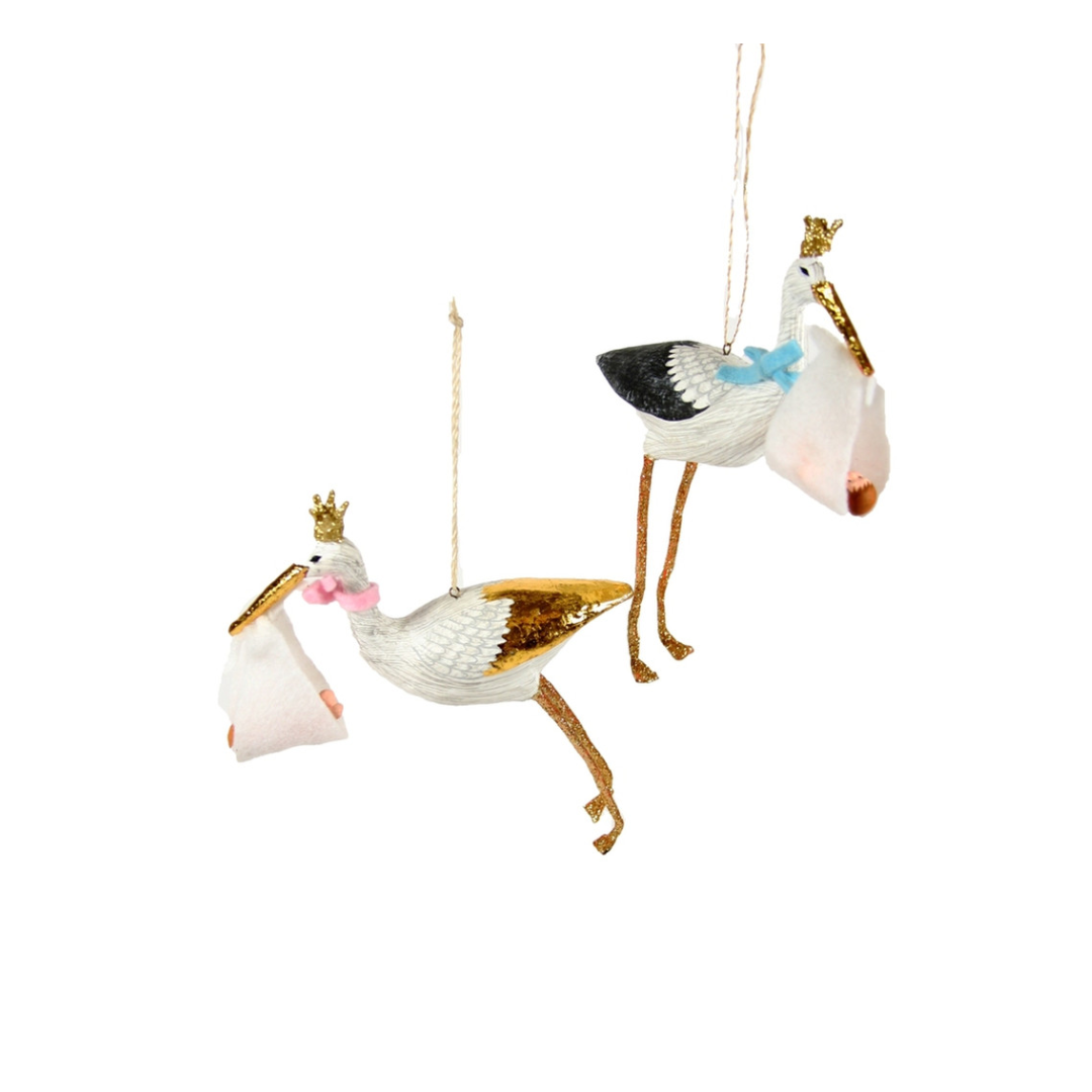 Special Delivery Stork Ornament - Set of 2