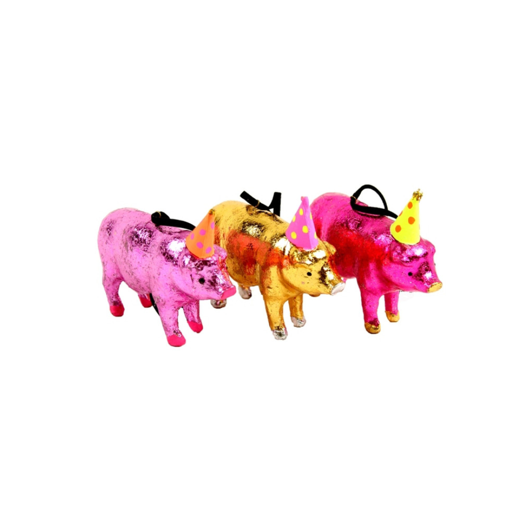 Lucky Pig Ornament - Set of 3