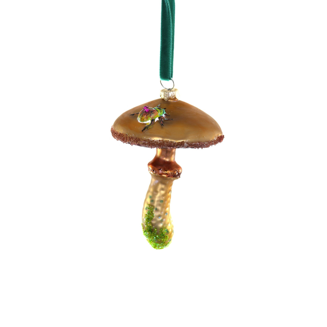 Bejeweled Beetle on Mushroom Ornament