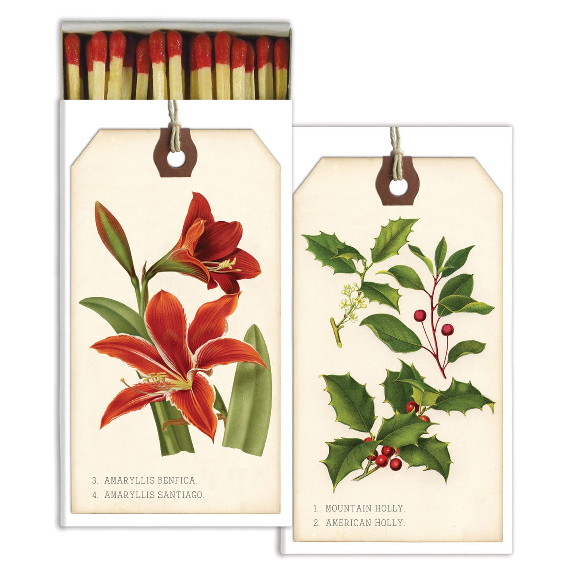 Matches - Holiday Botanical Tags - Red - CARLYLE AVENUE
