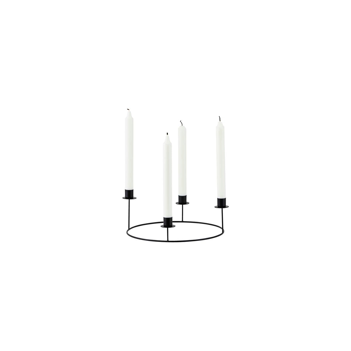 Black Ring Taper Candle Stand