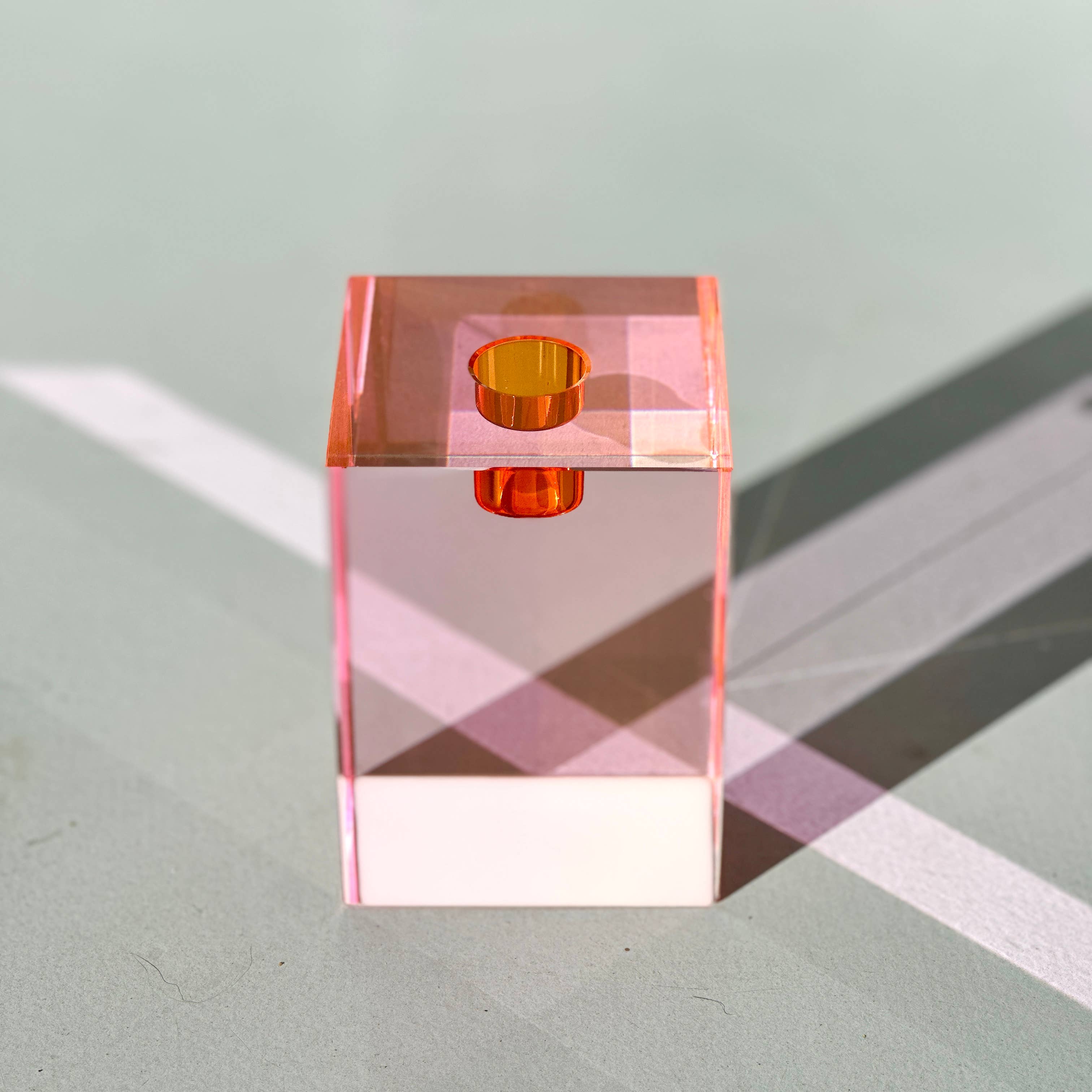 Candleholder - Pink Cube Small