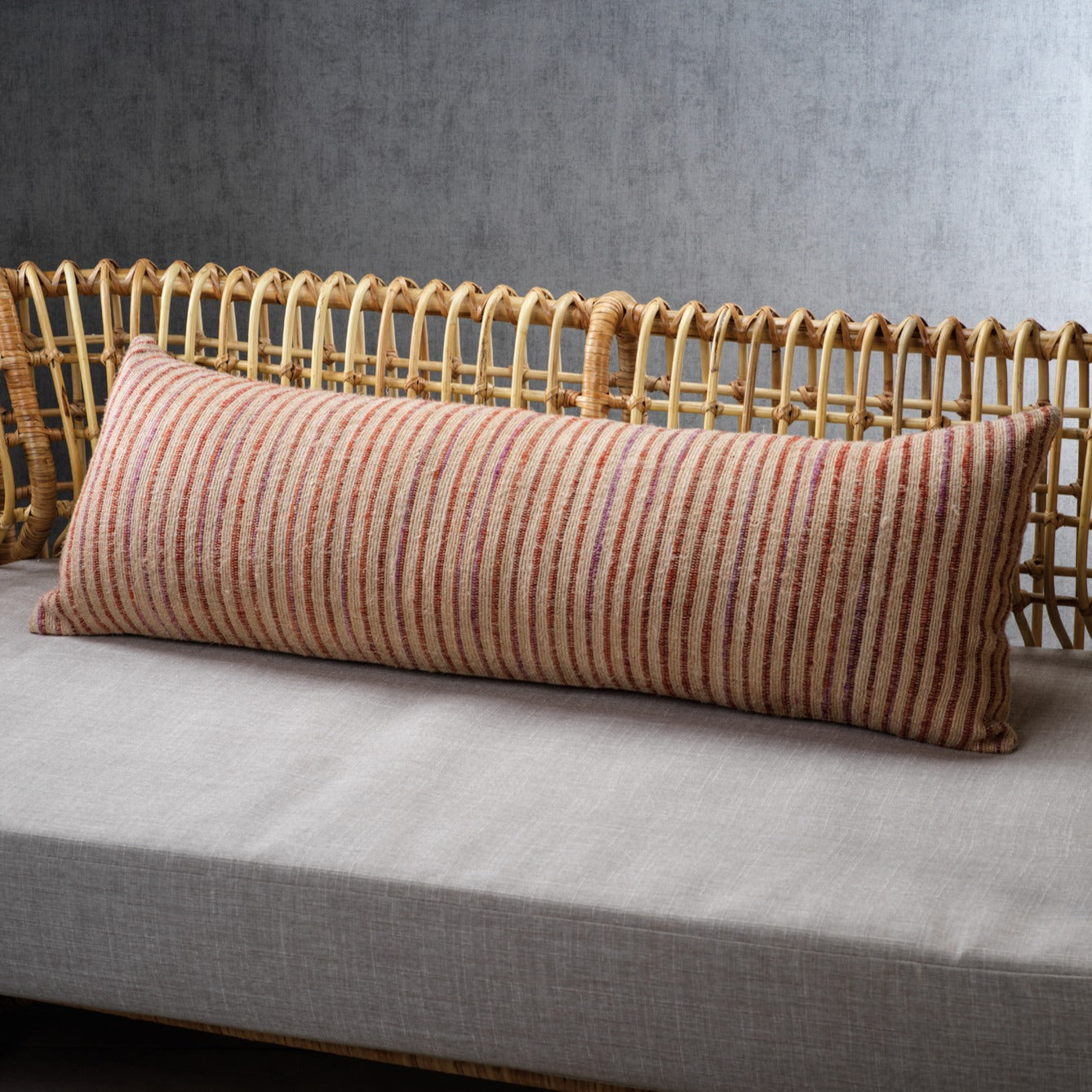 Masseria Cotton Lumbar Pillow - Multi Stripe Color
