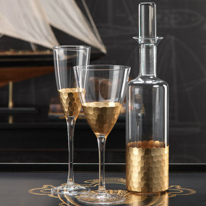 Gold Leaf Fez Stemware - Set of 4 - Stemware by Carlyle Avenue