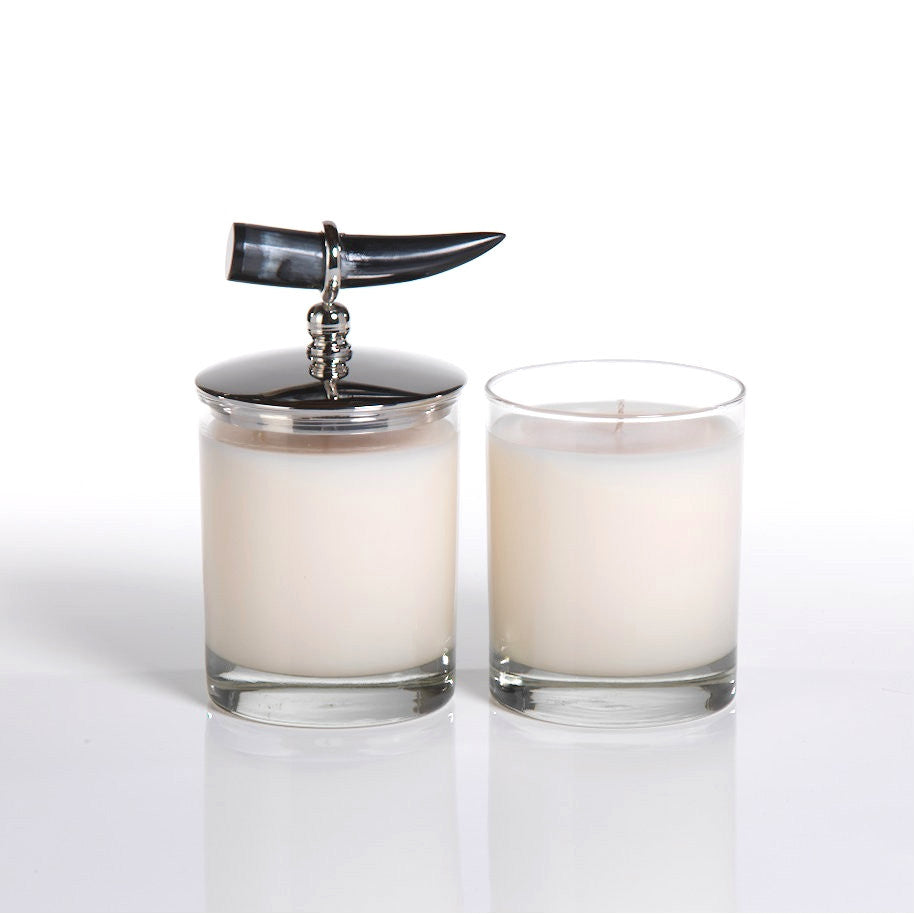 Casablanca Scented Candle Jar with Horn Lid - Set of 2 - CARLYLE AVENUE
