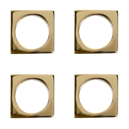 Brass Modernist Napkin Ring Set/2