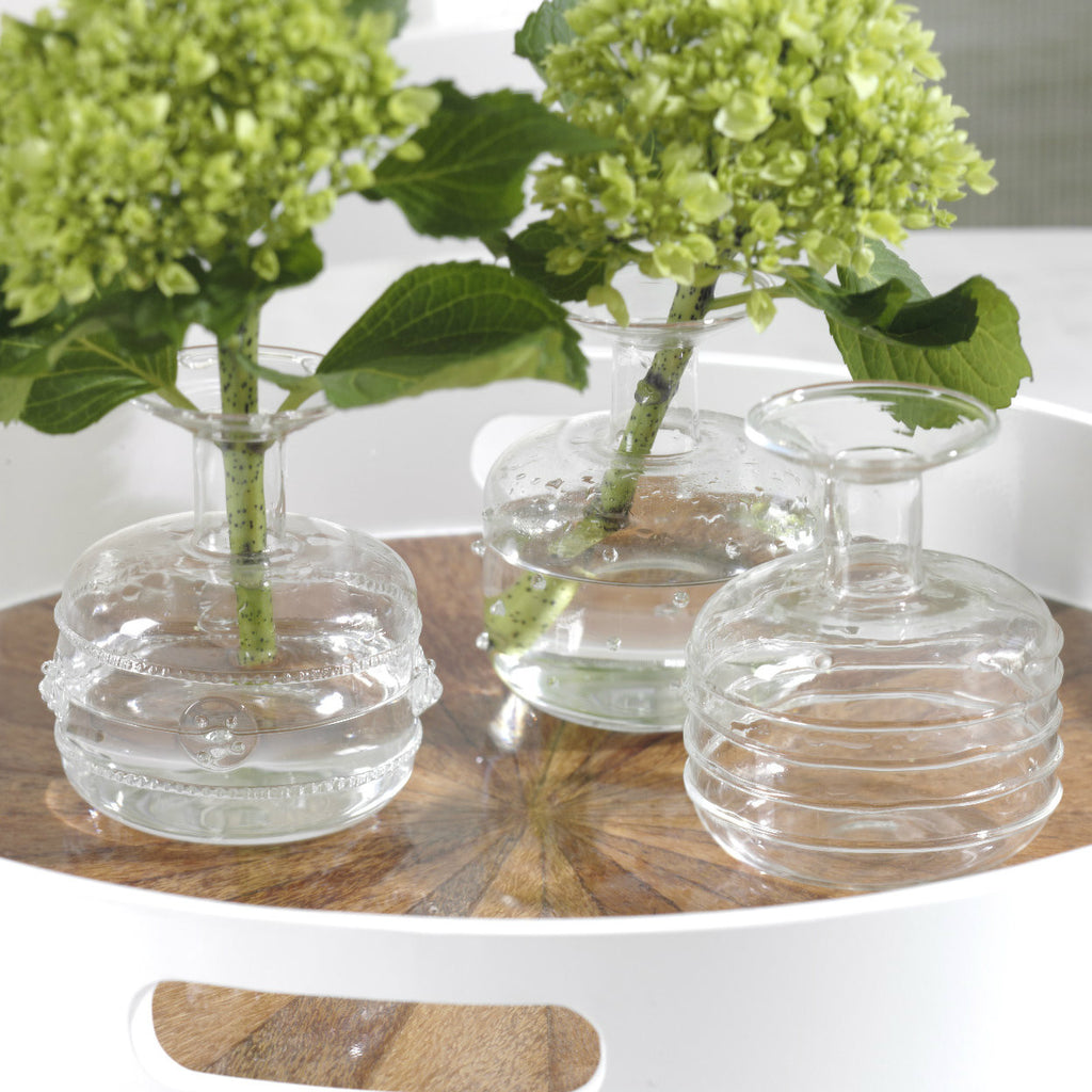 Raised Design Glass Bud Vase - Set of 3 - Vases by Carlyle Avenue