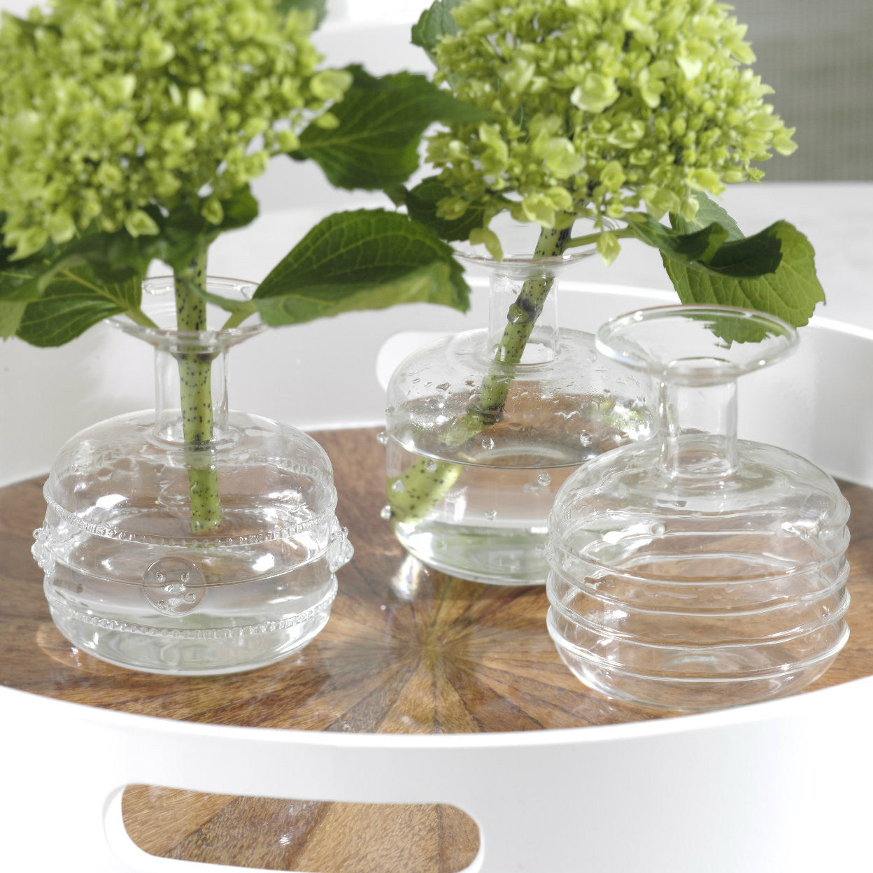 Raised Design Glass Bud Vase - Set of 3 - Vases by Carlyle Avenue