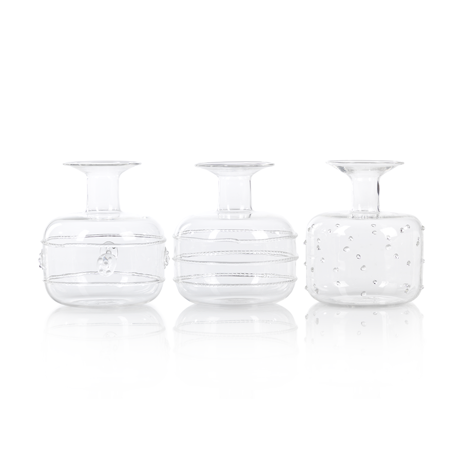 Unique Glass Vases - Set of 3