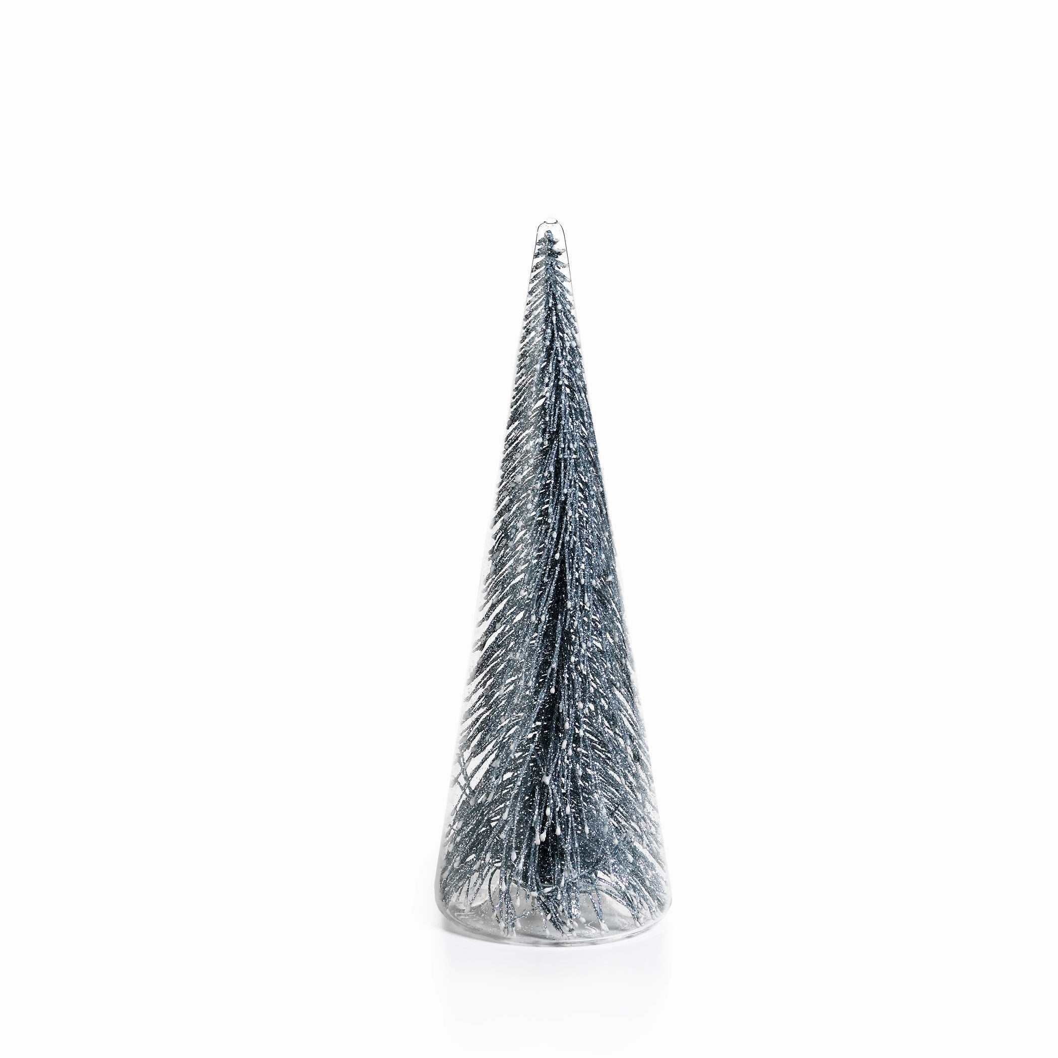 Clear Glass Decorative Tree w/Silver Glitter - CARLYLE AVENUE