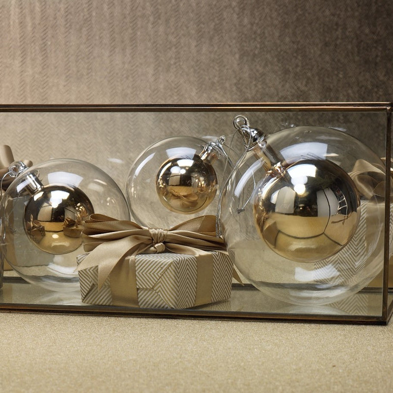 Double Glass Ball Ornament - Gold - Ornaments by Carlyle Avenue