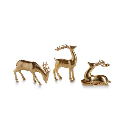 Assorted Decorative Gold Reindeer - Set of 6 - Christmas Decor by Carlyle Avenue