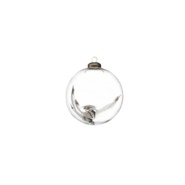 Clear Ball w/ Feather - Set of 6 - CARLYLE AVENUE
