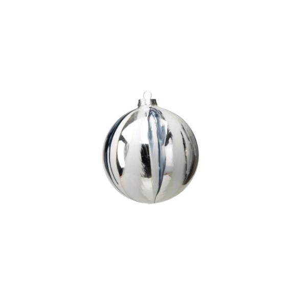 Shiny White/Silver Ball Ornament - CARLYLE AVENUE