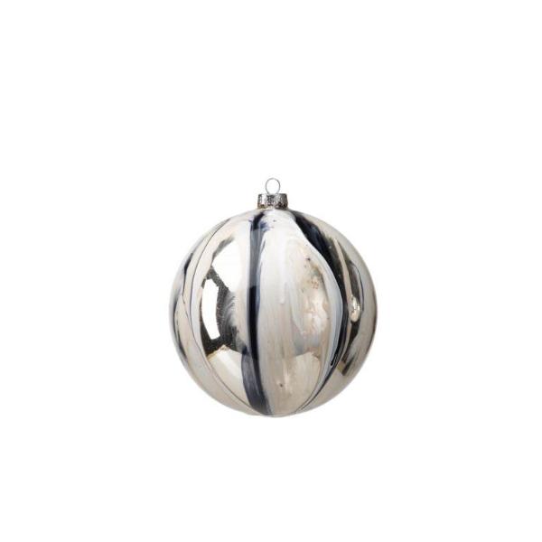 Shiny White/Silver Ball Ornament - CARLYLE AVENUE