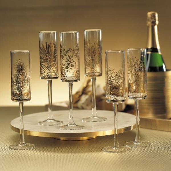 Golden Fir Celebration Flutes - Set of 6 - CARLYLE AVENUE