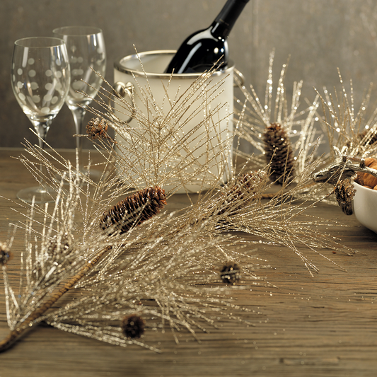 Champagne Spruce and Pinecone Garland