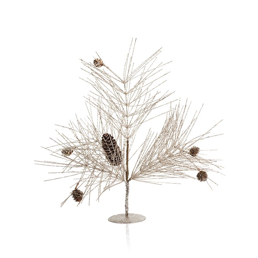 Champagne Spruce and Pinecone Tree