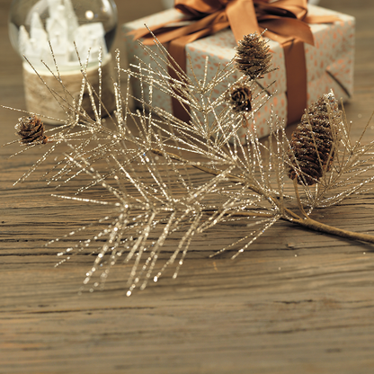 Champagne Spruce and Pinecone Pick - Seasonal & Holiday Decorations by Carlyle Avenue