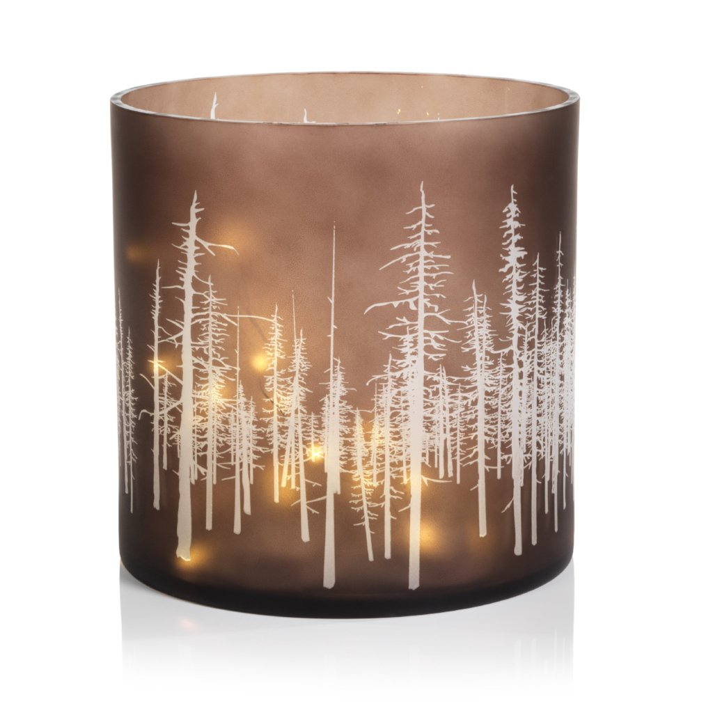 Birch Etched LED Hurricane - CARLYLE AVENUE