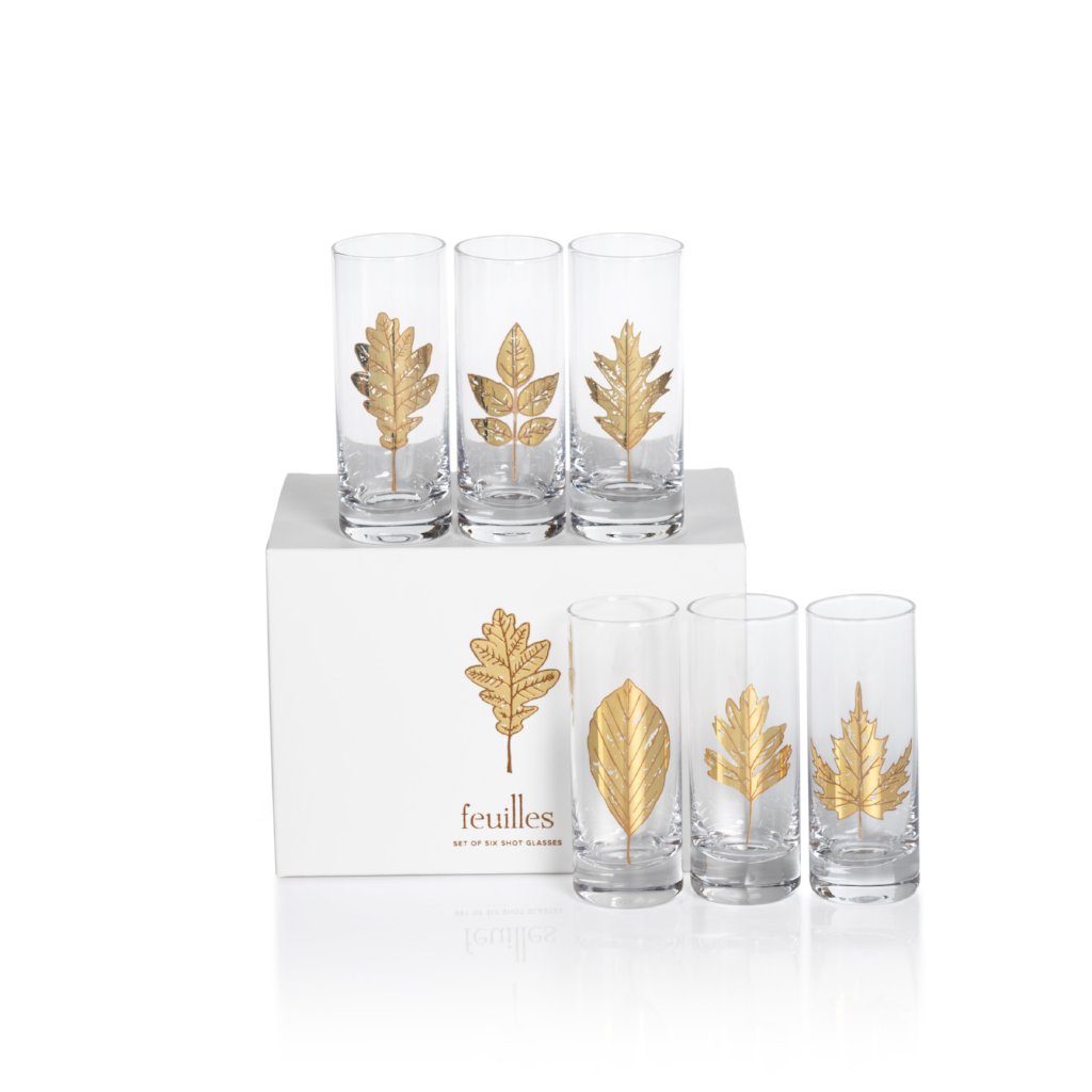Set of 6 Feuilles Shot Glasses - CARLYLE AVENUE